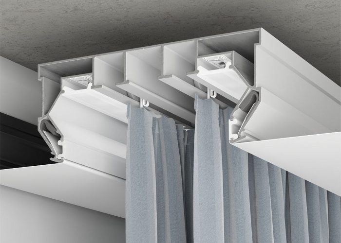 Suport ascuns pentru draperii (Cornișă integrată)